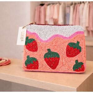 Kay Lee Starwberry Beaded Coin Purse NWT